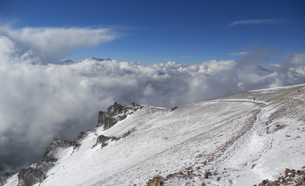 Gran Acarreo na descida do cume no dia 20 de fevereiro