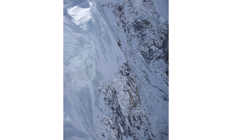 Uma das paredes de gelo e rocha que escalamos