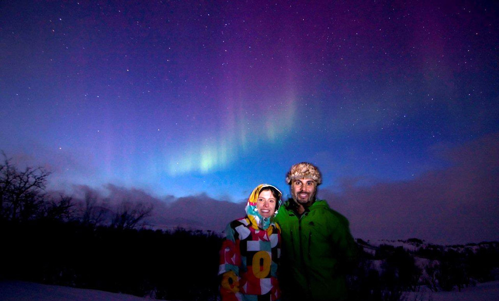 Karina Oliani e Marcelo Rabelo realizaram o sonho de ver a Aurora Boreal