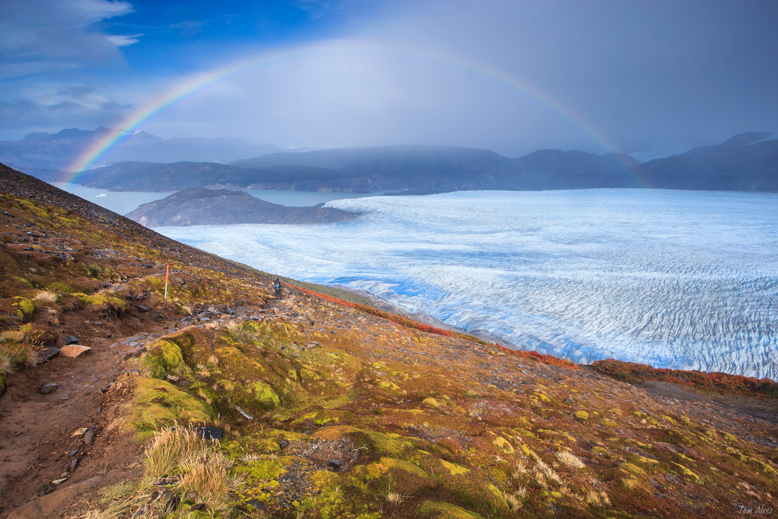 Glaciar Grey, visto do Passo John Gardner, o ponto culminante do trekking. Foto: Tom Alves