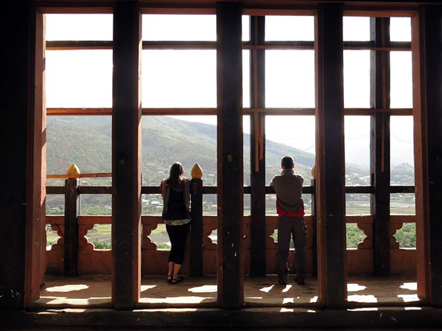 A vista do templo em Paro. Foto: Karina e Pablo